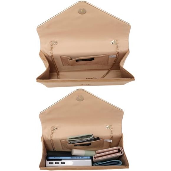 Women Faux Suede Evening Clutch Bags Formal Party Clutches Wedding Purses - Picture 6 of 7